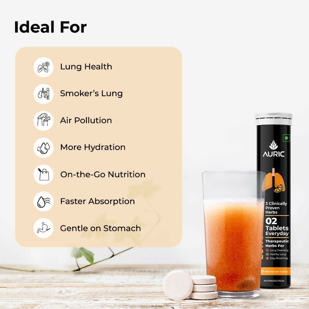Auric Lung Detox Effervescent Tablets | Grocsy