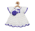 ChutPut Hand knitted Crochet Wool Dress For Baby Girls - White | Grocsy