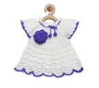 ChutPut Hand knitted Crochet Wool Dress For Baby Girls - White | Grocsy