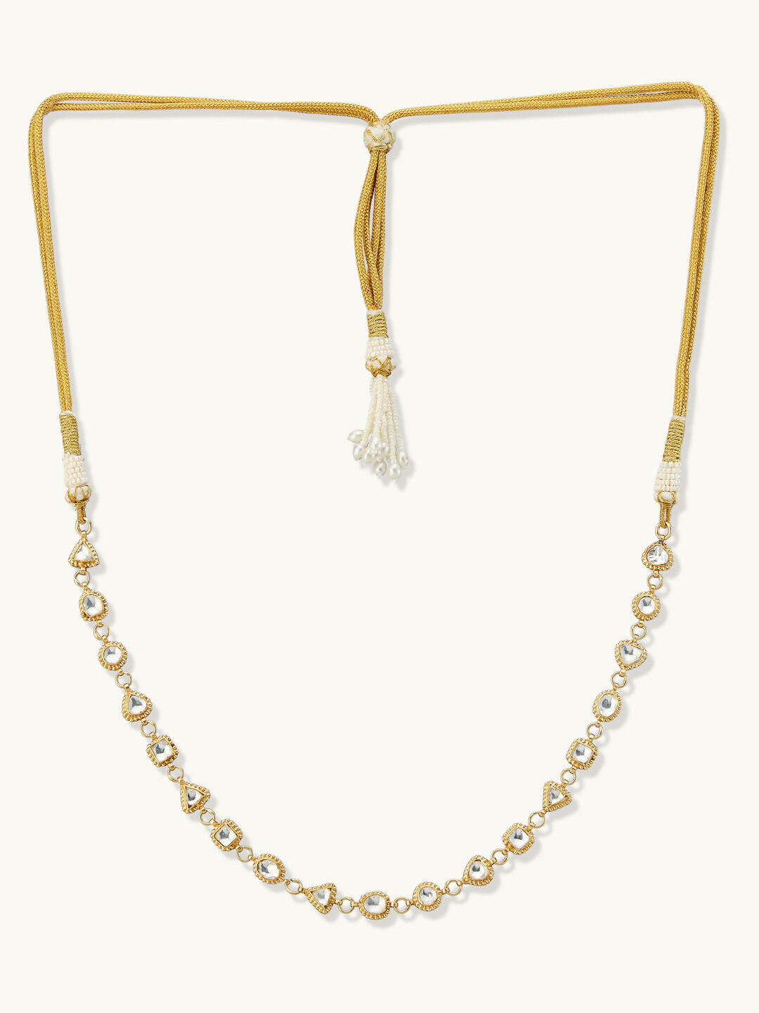 Nuyug 22K Gold-Plated Kundan & Pearl Studded Matha Patti Head Jewellery | Grocsy