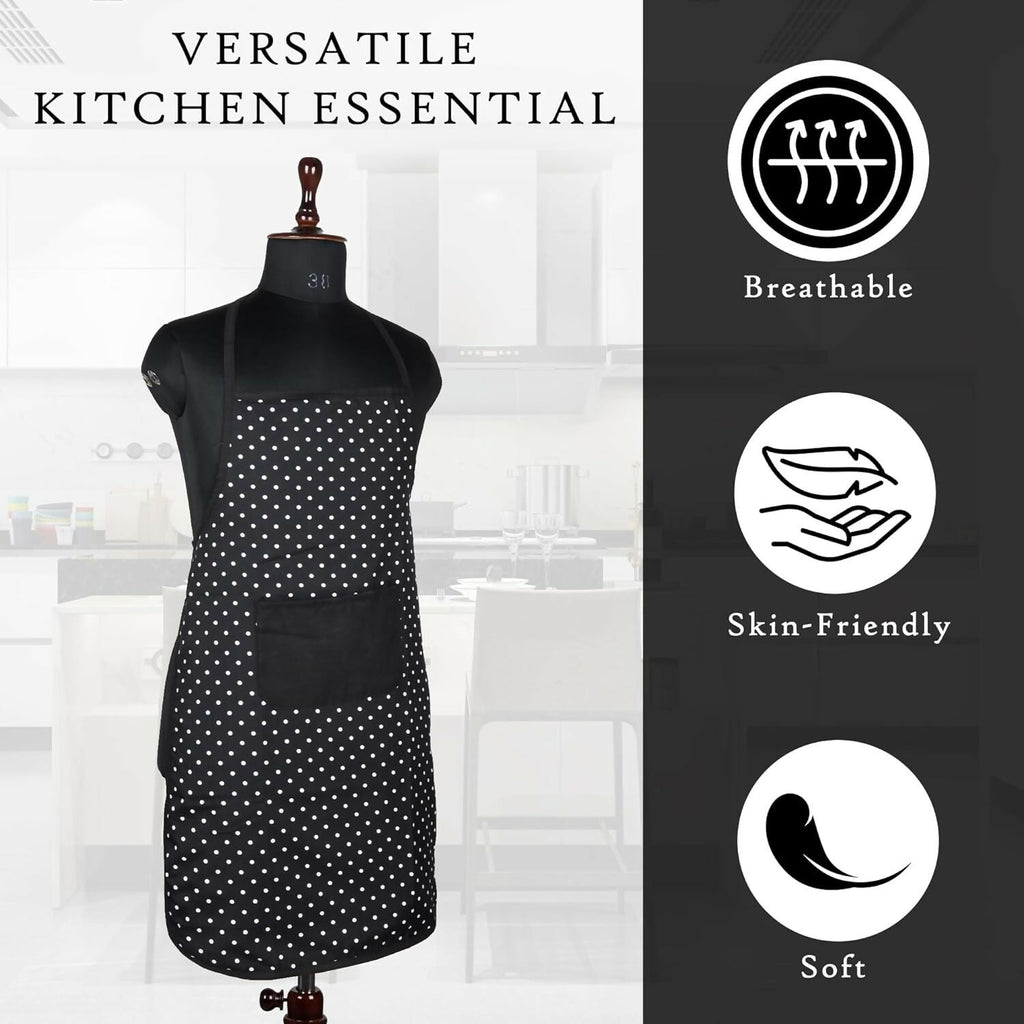 Kuber Industries Kitchen Apron Restaurant & Chef For Women & Men-Black | Grocsy