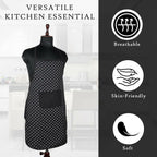 Kuber Industries Kitchen Apron Restaurant & Chef For Women & Men-Black | Grocsy