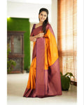 DEIANA'S Beautiful Designer Golden zari Soft Lichi Silk Saree - Yellow | Grocsy