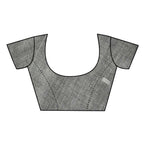 Very Much Indian Handloom Pure Cotton Saree With Sleek Border - Grey | Grocsy