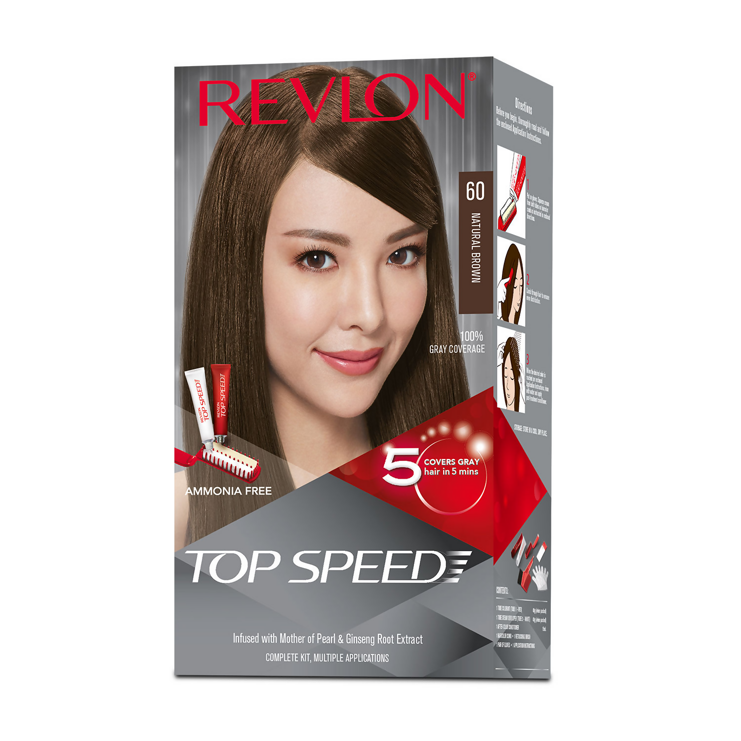 Revlon Top Speed Hair color Women - Natural Brown 60 | Grocsy