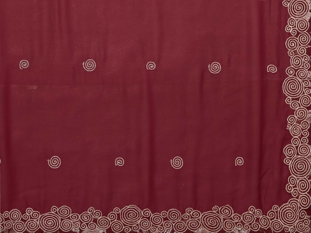 Maroon Silk Georgette Cord Embroidery Saree - Norita Saumya | Grocsy