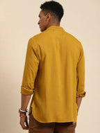 Mustard Men Rayon Boxy Opaque Casual Shirt - Mahotsav | Grocsy