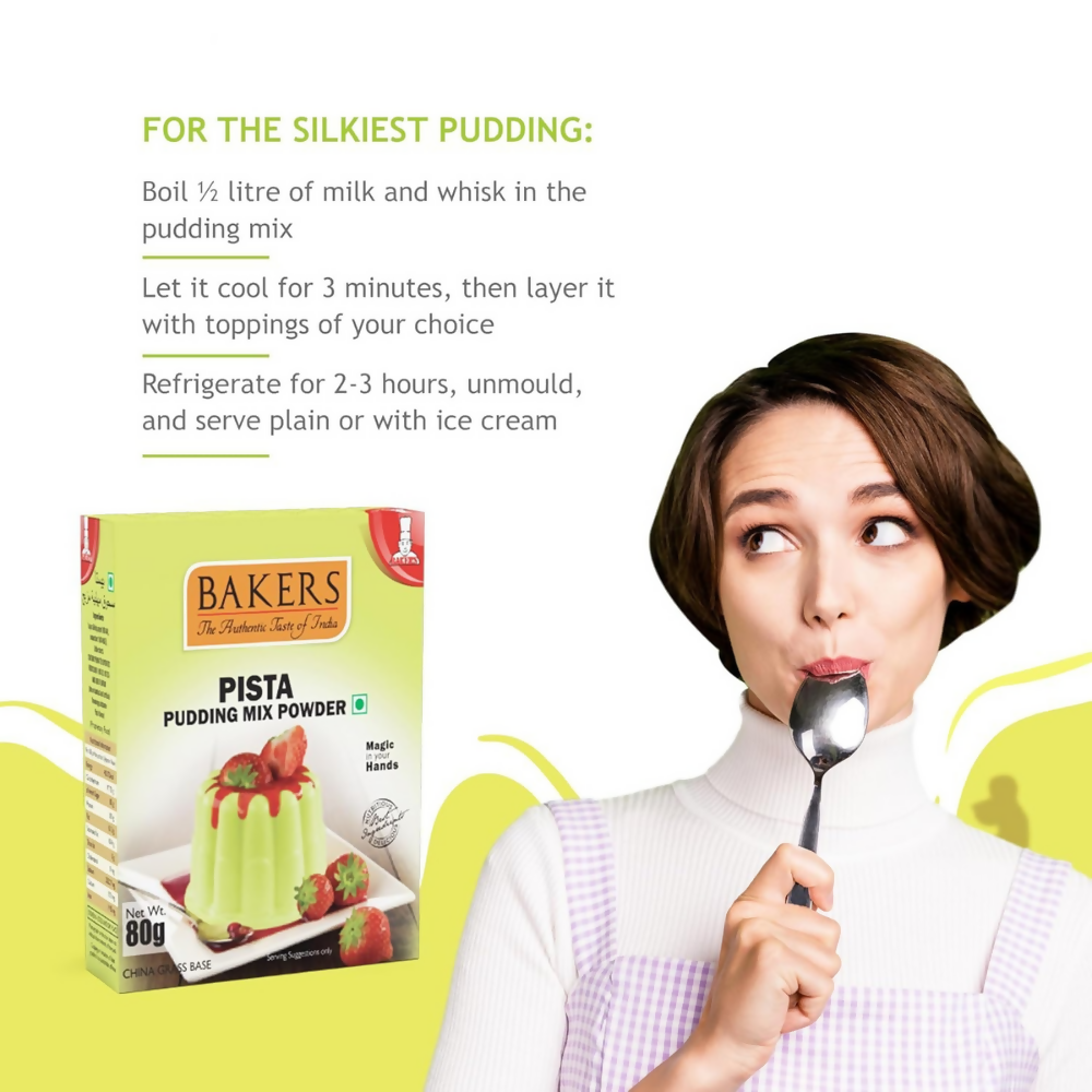 BAKERS Premium Pudding Mix - Pista Flavor | Grocsy