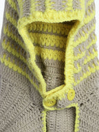 Chutput Kids Woollen Hand Knitted Striped Design Cap - Grey | Grocsy
