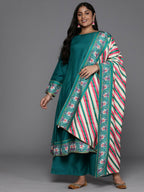 Ahalyaa Women's Traditional wear Kurta Set - Sea Green | Grocsy