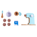 Nesta Toys Wooden Coffee Maker Toy (Blue), Kitchen Cooking Toy, Pretend Play (3+ Years) - 9 Pcs | Grocsy