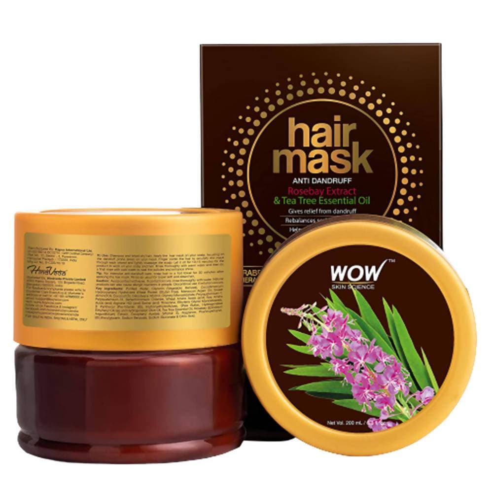 Wow Skin Science Rosebay Extract & Tea Tree Essential Oil Anti-Dandruff Hair Mask | Grocsy