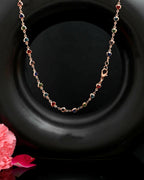 VOJ Gold-Polished Chain For Women With Multi Colour Hearts | Grocsy