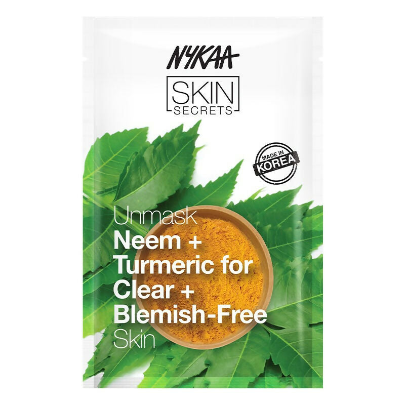Nykaa Skin Secrets Indian Rituals Neem + Turmeric Sheet Mask For Clear & Blemish - Free Skin | Grocsy