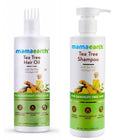 Mamaearth Tea Tree Anti Dandruff Shampoo + Hair Oil For Dandruff Free Hair Combo | Grocsy