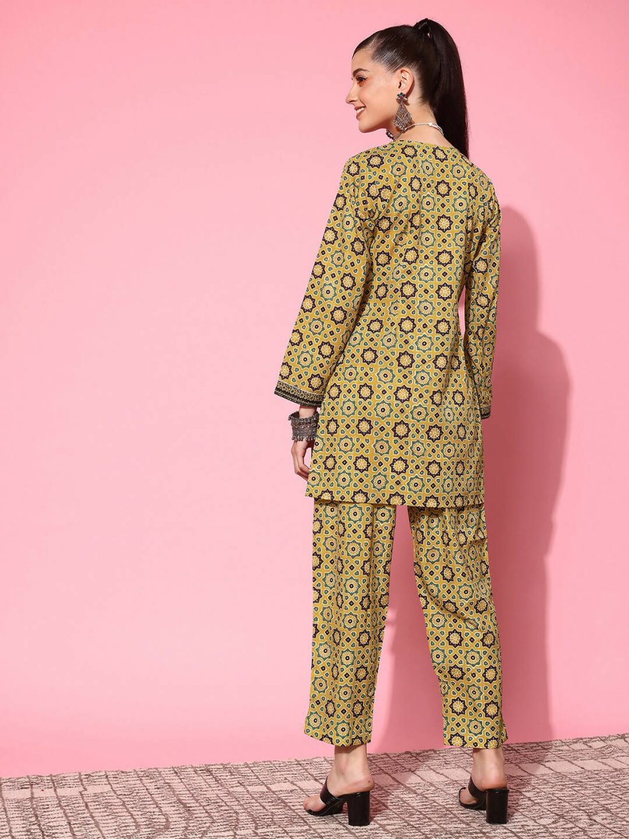Ahalyaa Women's Traditional Wear Co-ods - Mustard | Grocsy