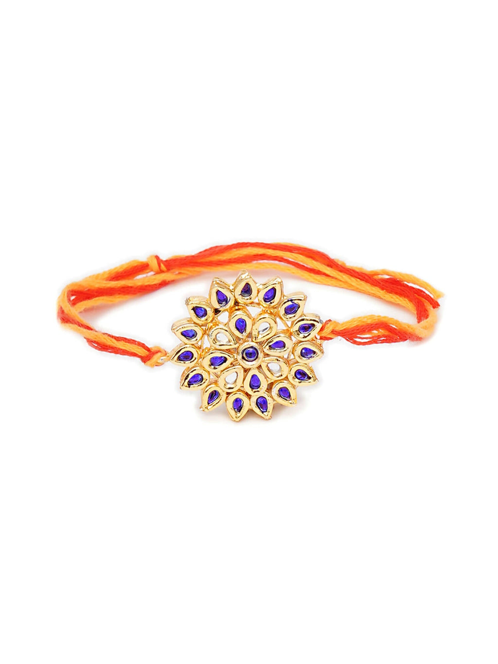 Designer kundan Rakhi - Ruby Raang | Grocsy
