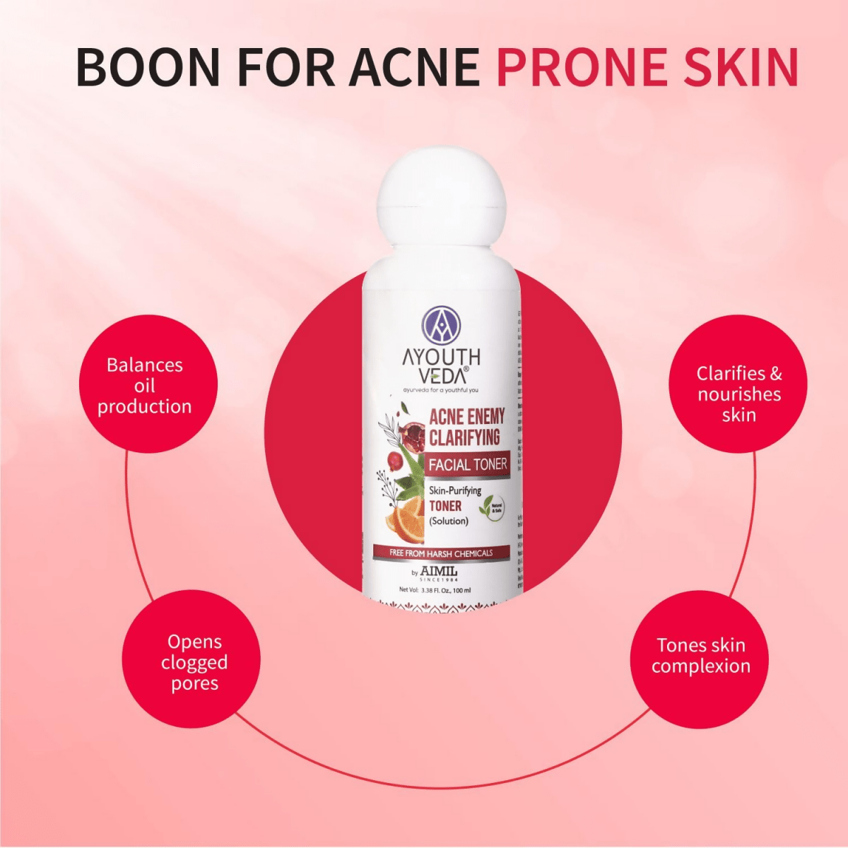 Ayouthveda Acne Enemy Clarifying Facial Toner | Grocsy