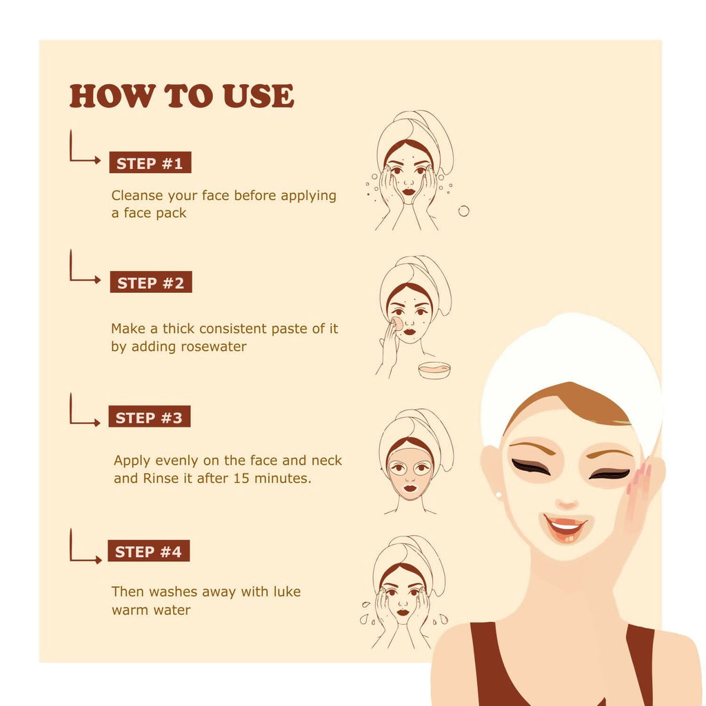 Kimayra Sandalwood + Saffron Face Pack Powder For Brighter Skin Tone, Helps In Anti-Ageing & Soothes Skin | Grocsy