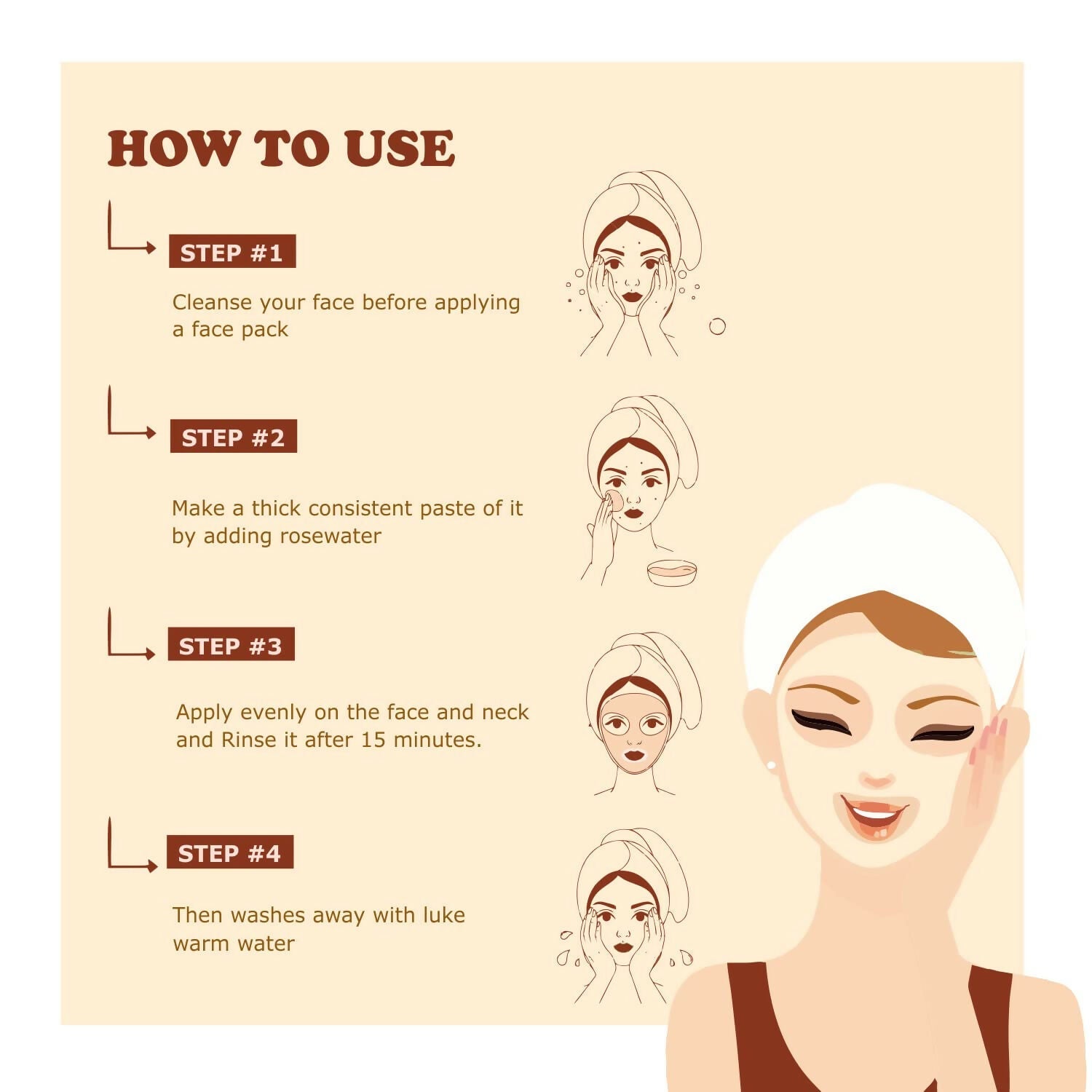 Kimayra Sandalwood + Saffron Face Pack Powder For Brighter Skin Tone, Helps In Anti-Ageing & Soothes Skin | Grocsy