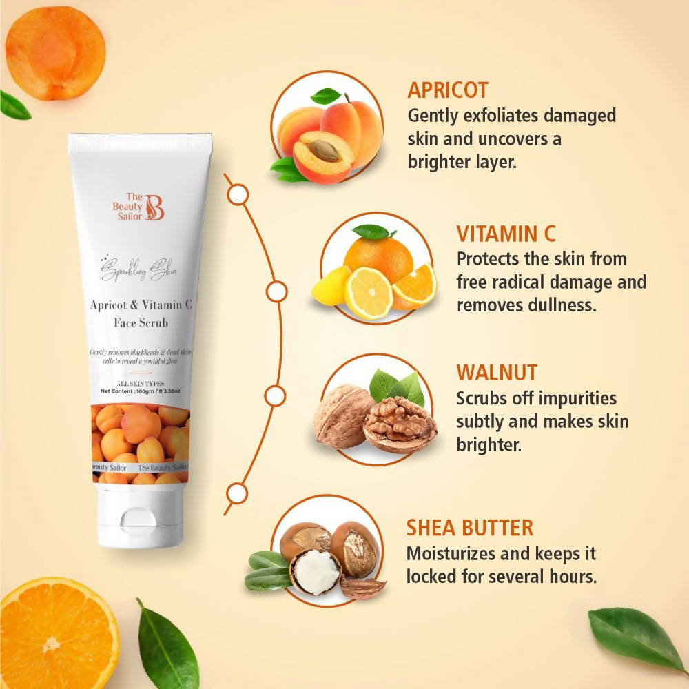 The Beauty Sailor Apricot And Vitamin C Face Scrub | Grocsy
