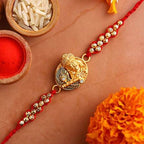 Krishna With Flute Rakhi and Kaju Katli Box | Grocsy