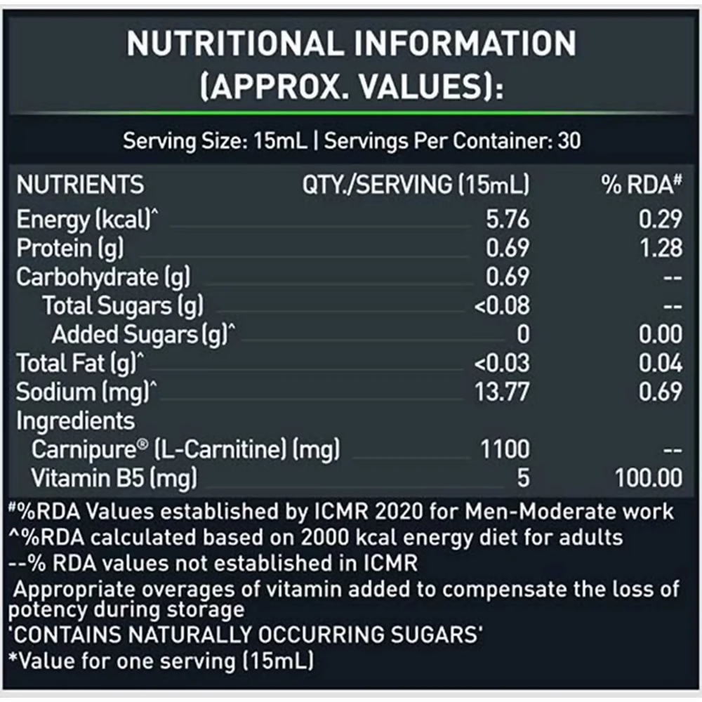 MuscleBlaze Liquid L Carnitine Lime | Grocsy