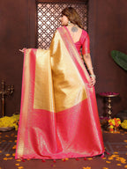 Aastha Fashion Cream Tissue Silk Woven Saree | Grocsy