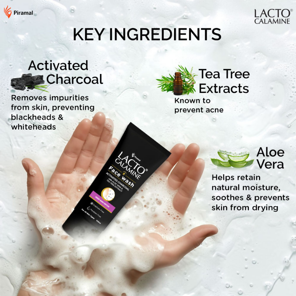 Lacto Calamine Activated Charcoal Face Wash | Grocsy
