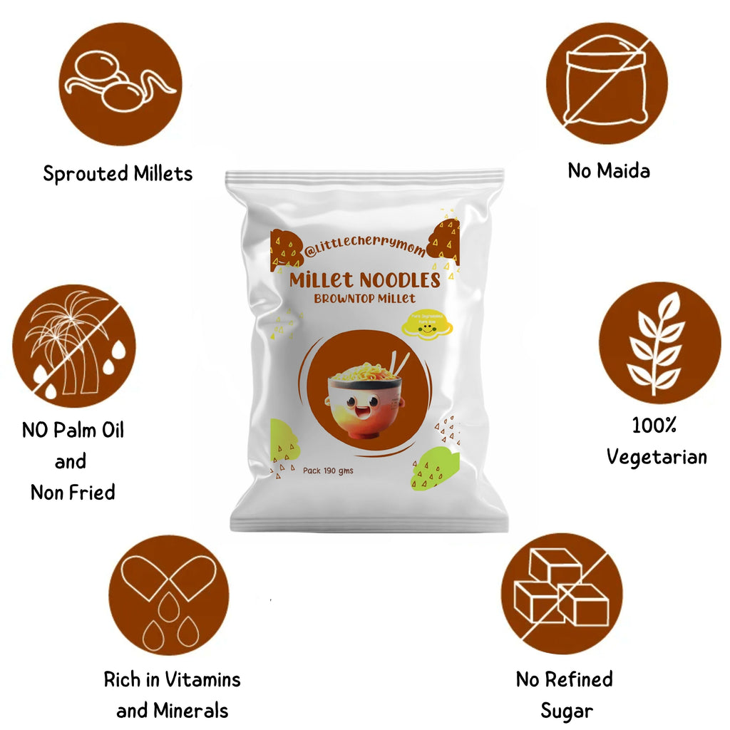 Littlecherrymom Browntop Millet Instant Noodles | Grocsy