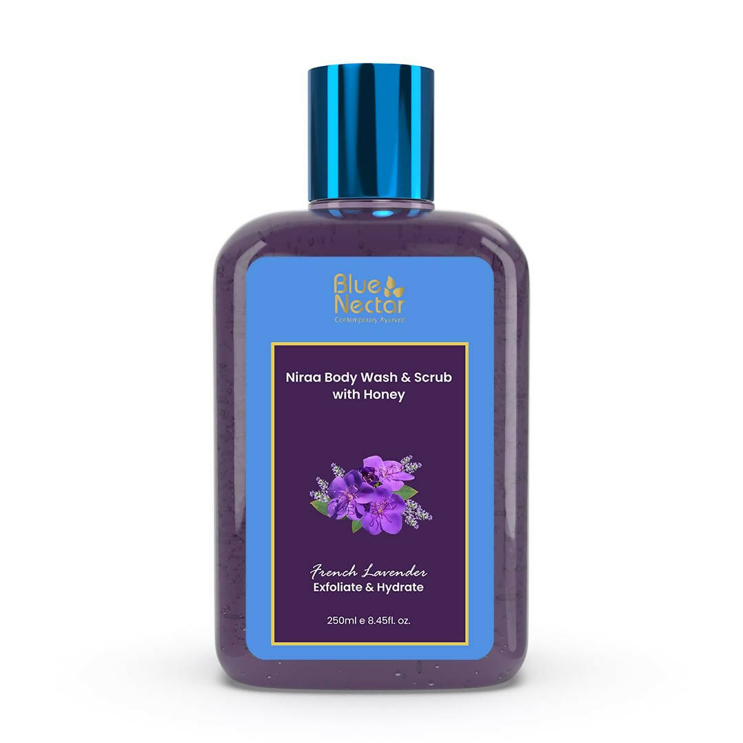 Blue Nectar Niraa Body Wash & Scrub with Honey - French Lavender | Grocsy