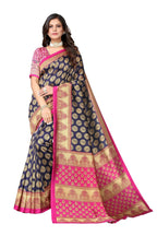 Vamika navy Printed Art Silk Saree | Grocsy