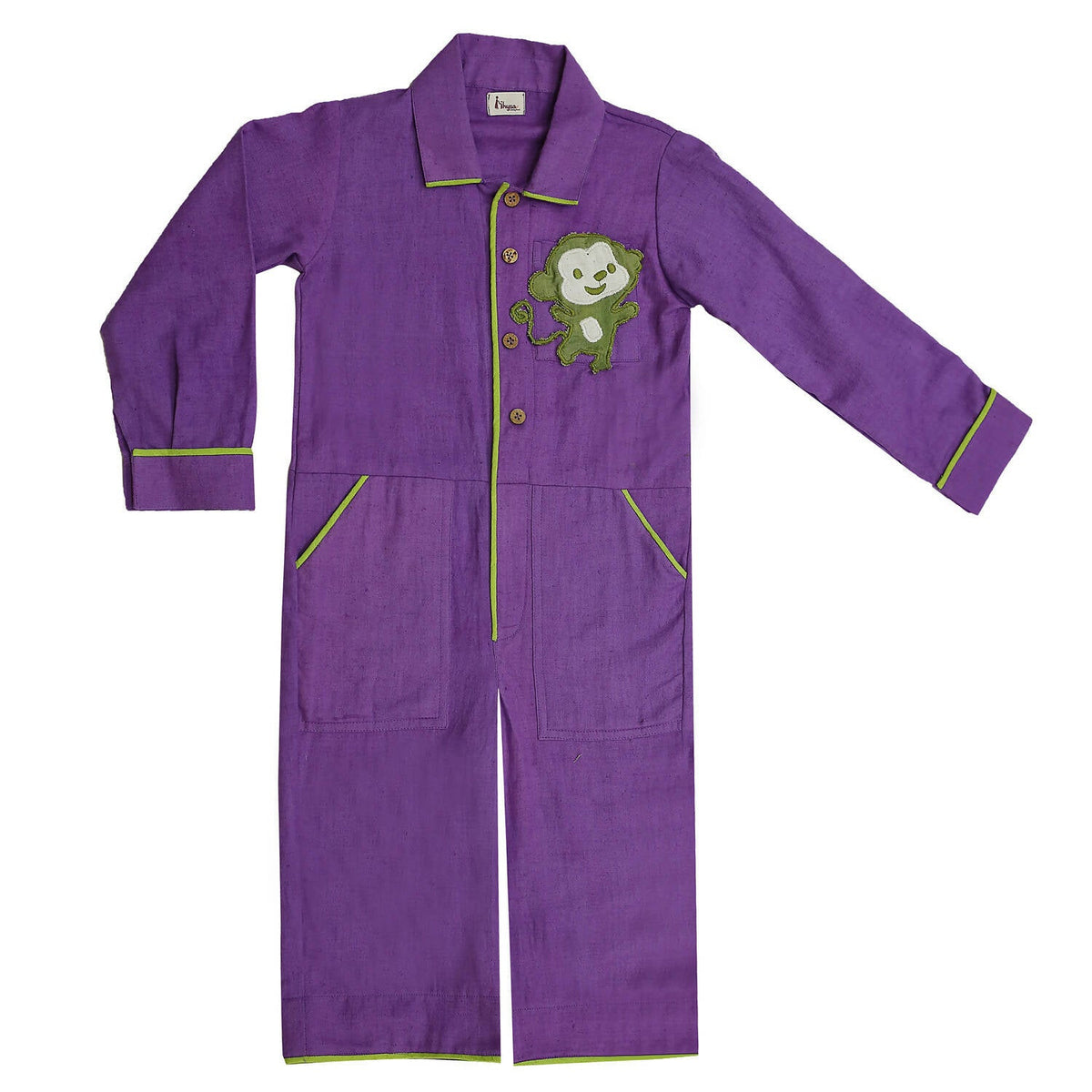 Mhyssa Purple Voiler Suit With Round Neck Full Sleeves For Kids | Grocsy