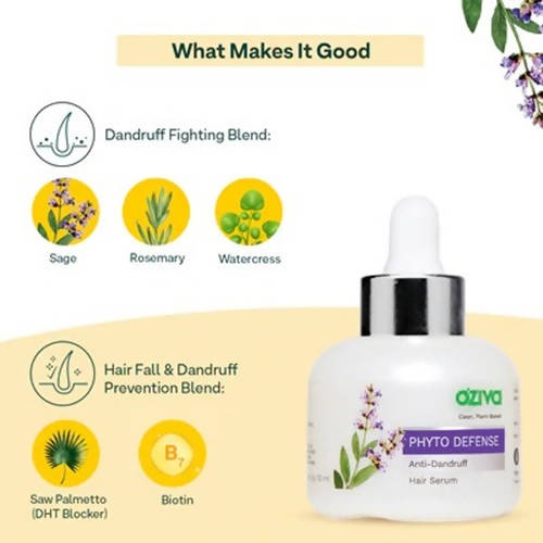 OZiva Phyto Defense Anti-Dandruff Hair Serum | Grocsy