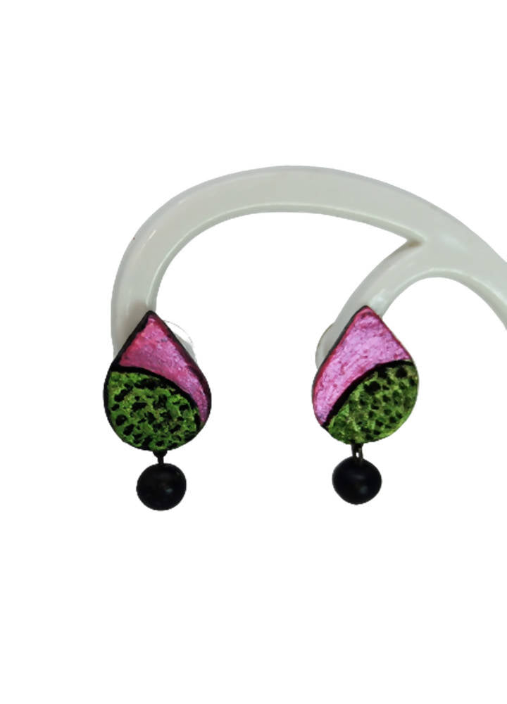 Terracotta Water Drop Ear Studs | Grocsy