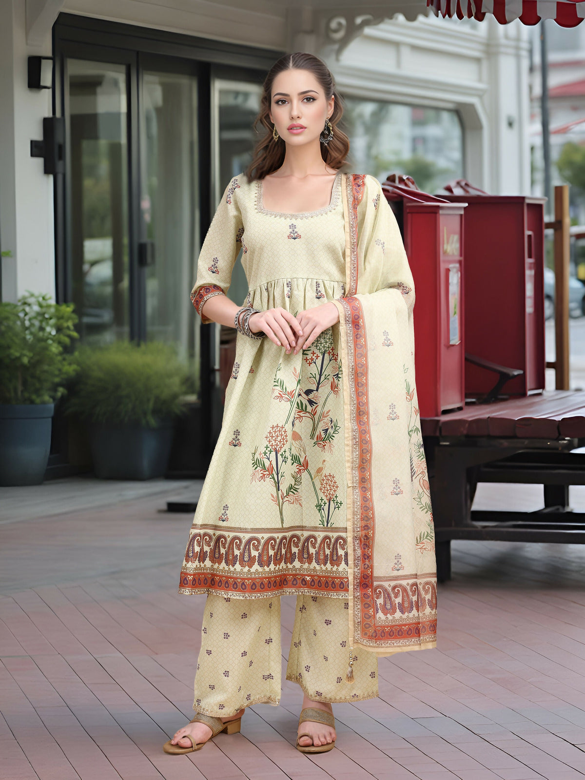 Joban Fashion Pista Position Digital Print With Position Foil Kurta Set | Grocsy