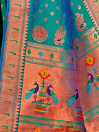 Shree Shyam Fashion Paithani Silk Sea Green Saree | Grocsy