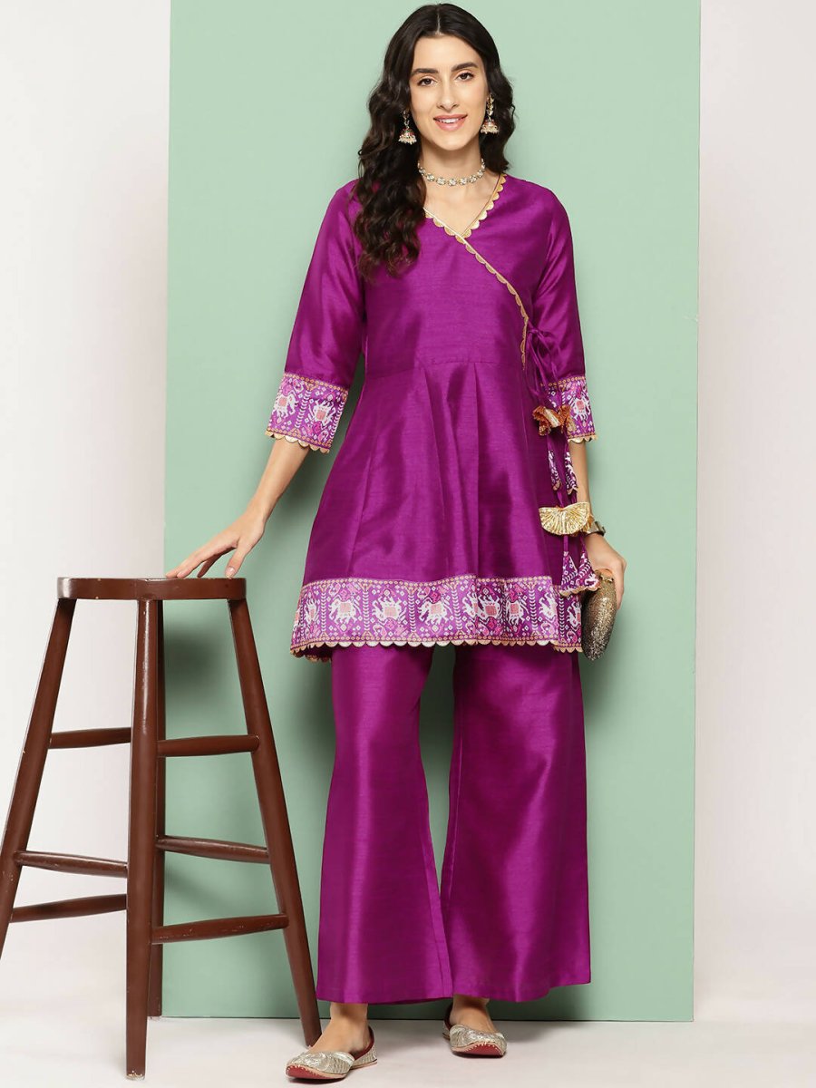 Ahalyaa Women's Traditional Wear Co-ods - Purple | Grocsy