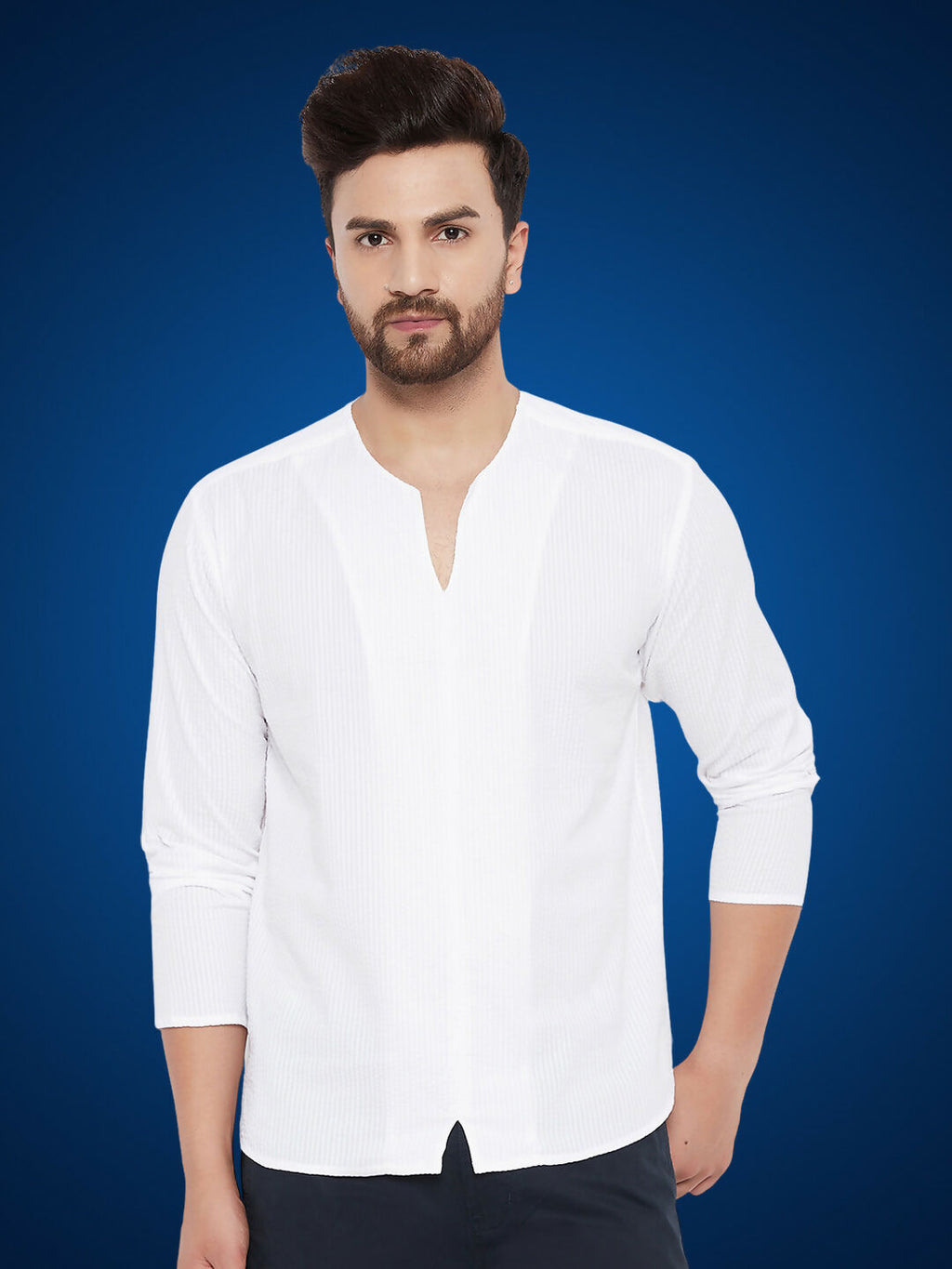 Even Apparels Men's Pure Cotton White Kurta | Grocsy