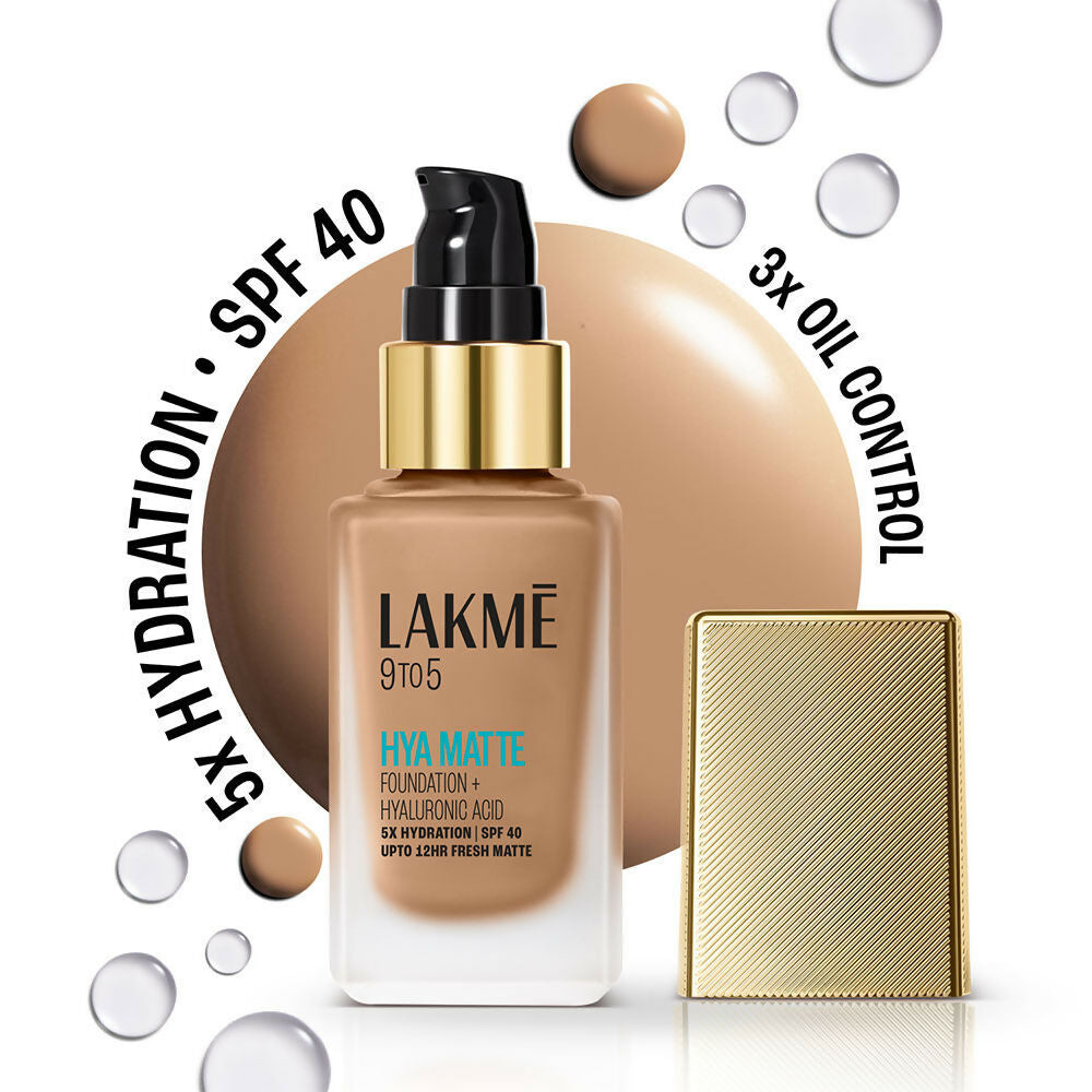 Lakme 9 To 5 Hya Matte Foundation + Hyaluronic Acid - Neutral Almond | Grocsy
