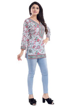 Snehal Creations Variyali Color Faux Crepe Short Kurti Tunic | Grocsy