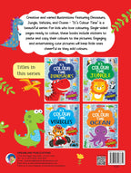 Dreamland Dinosaurs- It's Colour time with Stickers : Children Drawing, Painting & Colouring Book | Grocsy