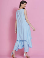 Women Republic Powder Blue Hand Embellished Kurta With Harem Pants | Grocsy