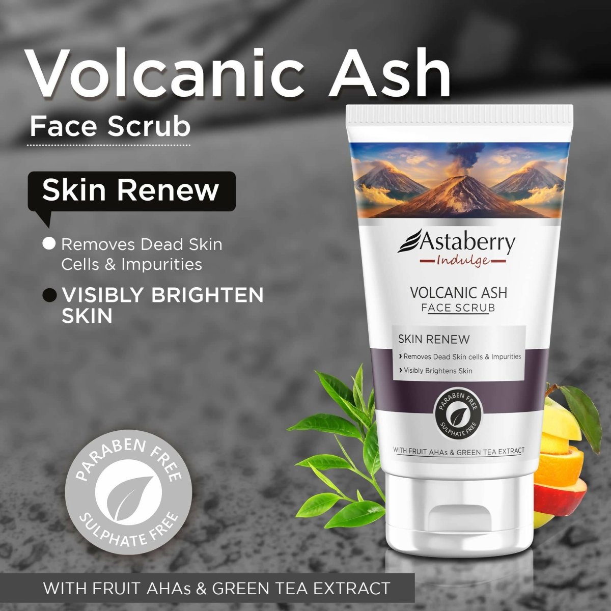 Astaberry Indulge Volcanic Ash Face Scrub | Grocsy