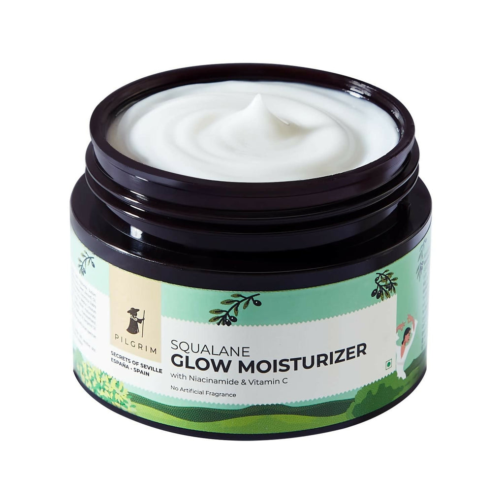 Pilgrim Glow Moisturizer Face Cream With Niacinamide & Vitamin C For Glowing Skin, Dry Skin Hydration, Non-Greasy | Grocsy
