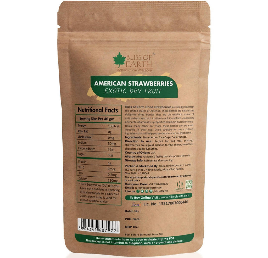 Bliss of Earth Whole Dried American Strawberries | Grocsy