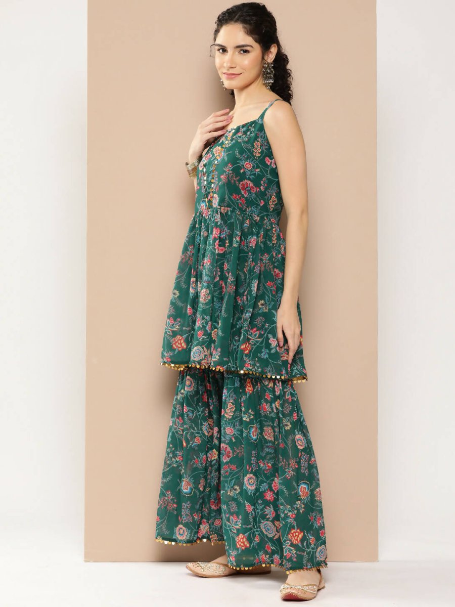 Ahalyaa Womens Kurta Set - Green | Grocsy