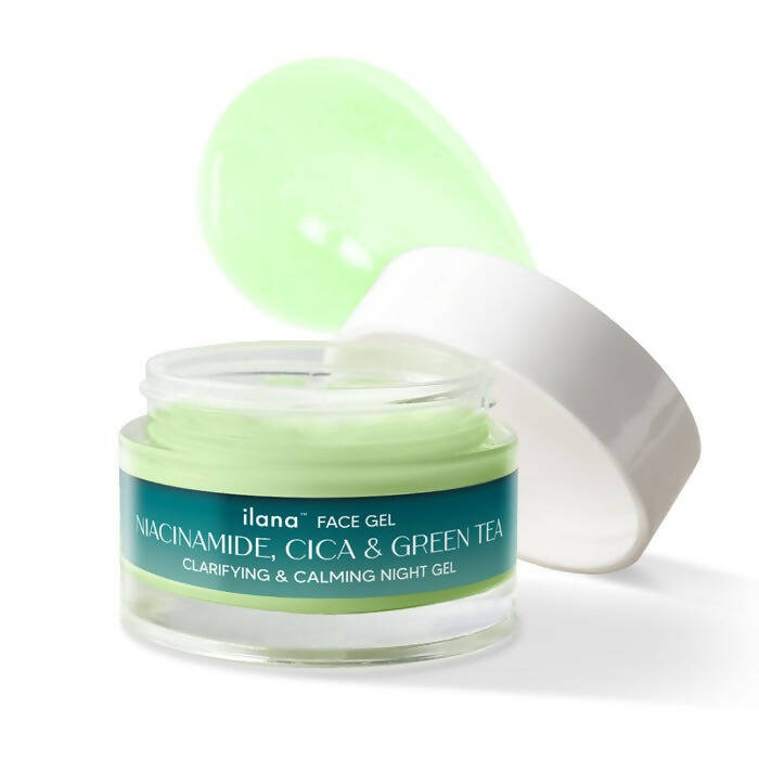 Ilana Clarifying & Calming Night Face Gel With Green Tea, Cica & 3% Niacinamide | Grocsy