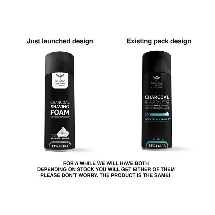 Bombay Shaving Company Charcoal Shaving Foam with Moroccan Argan Oil | Grocsy
