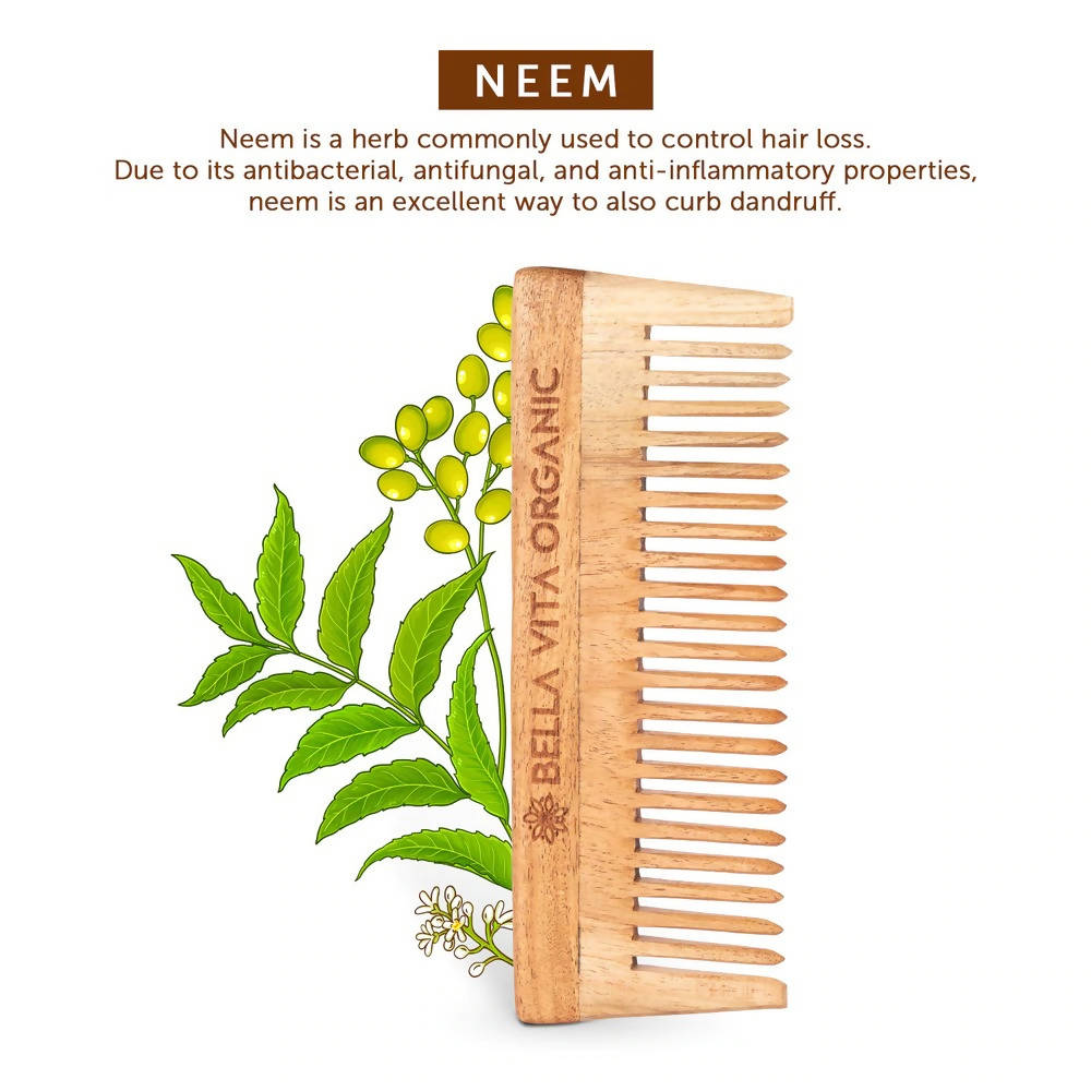Bella Vita Organic Wide Teeth Wooden Comb for Detangled Hair | Grocsy